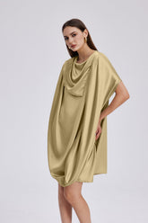 Charly Kapüşonlu Yakalı Rüstik Mini Elbise